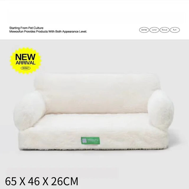 "Ultimate Comfort and Style: Premium Fur Pet Sofa Bed for Your Beloved Cat or Dog - Perfect for Summertime Relaxation!"